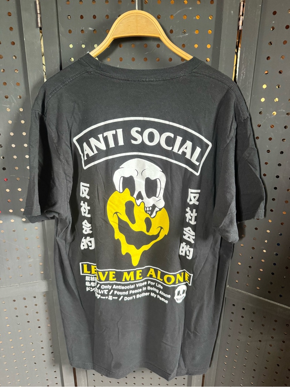 Anti Social "Leave Me Alone" Graphic Tee - Black & Yellow